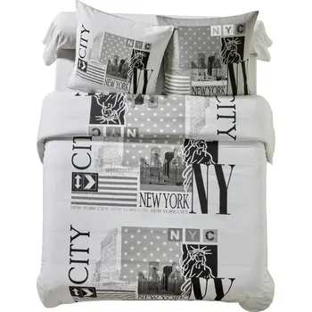 Povlečení Blancheporte Povlečení Midtown, bavlna bílá povlak na přikrývku 240x220 cm