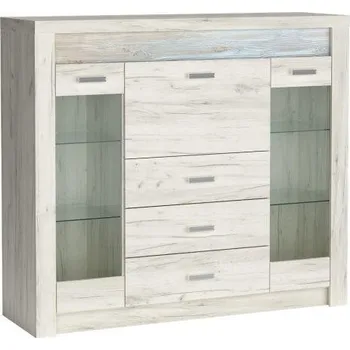 Knihovna JARSTOL Vitrína INDIANAPOLIS I-8 kraft bílý