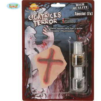 Karnevalový doplněk Guirca Fiestas Španělsko Jizva popálení s mastixem