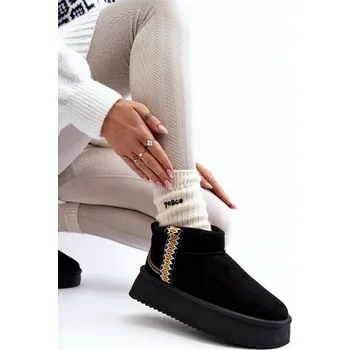 Dámská zimní obuv Sněhule Na Platformě S Vzorem Udra Barva: Černá, Velikost: 41