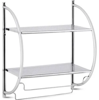 Držák na ručník Costway Koupelnová polička s držákem ručníků stříbrná