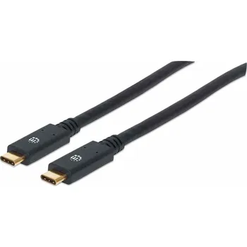 Kabel do PC Manhattan USB-C kabel, USB 3.1, Gen 1, USB-C Male na USB-C Male, 5 Gbps, 2m, černá