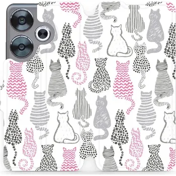 Pouzdro na mobilní telefon Flipové pouzdro Mobiwear - Xiaomi Poco F6 5G - MX01S Kočičí zádíčka (Knížkové flip pouzdro, obal, kryt na mobil Xiaomi Poco F6 5G - MX01S Kočičí zádíčka, materiál Umělá kůže + TPU - ochrana 360°, stojánek, silikonová vanička, magnetické zavírání)