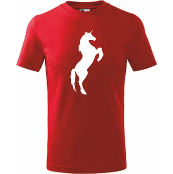 Dětská móda ON-DESIGN Dětské tričko s JEDNOROŽCEM 2 Velikost: 122 cm/6 let, Barva: červená