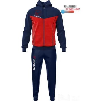 Souprava GIVOVA VISA CAPPUCCIO, barva 0457 tmavě modrá - melange červená, velikost 3XL