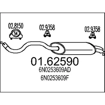 Tlumič výfuku Zadní tlumič výfuku MTS 01.62590