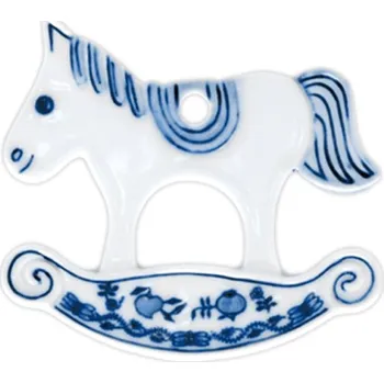 Vánoční ozdoba Cibulák Dubí Vánoční ozdoba - houpací koník oboustranný - cibulový porcelán 10631