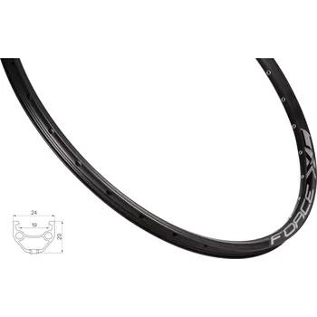 Ráfek na kolo ráfek FORCE XC BASIC DISC 559x19, 36děr, černý