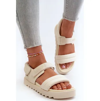 Dámské sandále Dámské sandály na platformě Big Star NN274753 Barva: Béžová, Velikost: 40