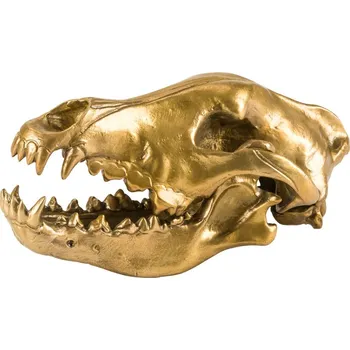 Dekorační figurka WUNDERKAMMER WOLF SKULL 28 cm, zlatá, hliník, Seletti