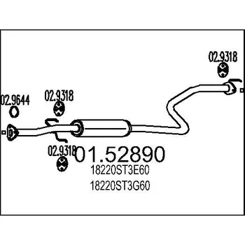Tlumič výfuku Střední tlumič výfuku MTS 01.52890