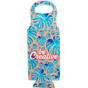 Reklamní VinoBag zakázková taška na víno RPET, bílá