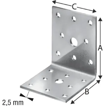 Tesařské kování SCH SIMPSON úhelník spojka AC35350 žárový pozink. Varianta: SIMPSON úhel. spojka AC 35350 žár. pozink.