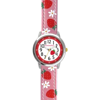 Hodinky CLOCKODILE Náramkové růžové dívčí dětské hodinky JAHODY CWG5220