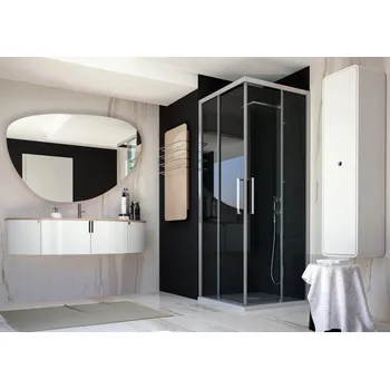 Sprchový kout URBAN ESSENCE A1FS 75x200 cm obdélníkový/čtvercový pravý posuvný čirý hliník ossidato BEA11DXA1