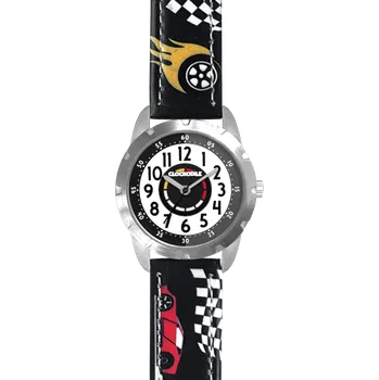 Hodinky CLOCKODILE Dětské svítící tmavě modré chlapecké hodinky ZÁVODNÍ AUTA CWB0120