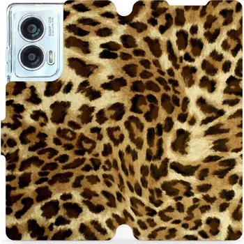 Pouzdro na mobilní telefon Flipové pouzdro Mobiwear - Motorola Edge 50 Fusion - VA33P Leopardí vzor (Knížkové flip pouzdro, obal, kryt na mobil Motorola Edge 50 Fusion - VA33P Leopardí vzor, materiál Umělá kůže + TPU - ochrana 360°, stojánek, silikonová vanička, magnetické zavírání