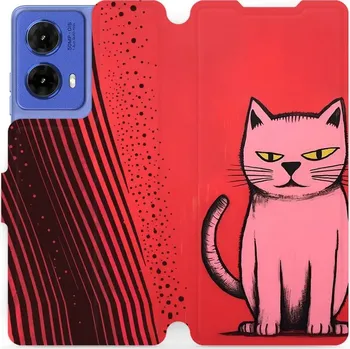 Pouzdro na mobilní telefon Flipové pouzdro Mobiwear - Motorola Moto G85 5G - VP54S Kocourek (Knížkové flip pouzdro, obal, kryt na mobil Motorola Moto G85 5G - VP54S Kocourek, materiál Umělá kůže + TPU - ochrana 360°, stojánek, silikonová vanička, magnetické zavírání)