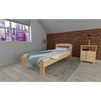 Postel Postel z masivu borovice Šárka 80x200 cm - PŘÍRODNÍ + matrace Relax + rošt ZDARMA