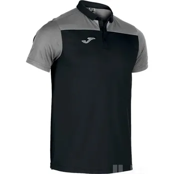 Pánské tričko Polokošile JOMA HOBBY II, barva černá - šedá, velikost XL