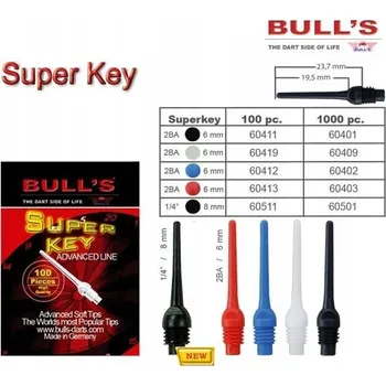 Příslušenství pro šipky Bulls Široké šipky 1/4 100 ks
