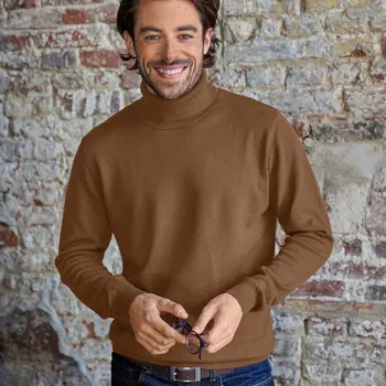 Pánský svetr Blancheporte Rolák s 80 % vlny měděná 127/136 (3XL)