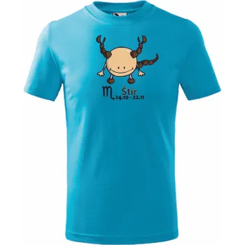 Dětská móda ON-DESIGN Dětské tričko znamení ŠTÍR Velikost: 134 cm/8 let, Barva: tyrkysová