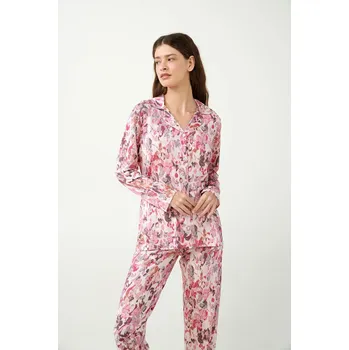 Dámské pyžamo Vamp Květinové pyžamo s knoflíky 21046