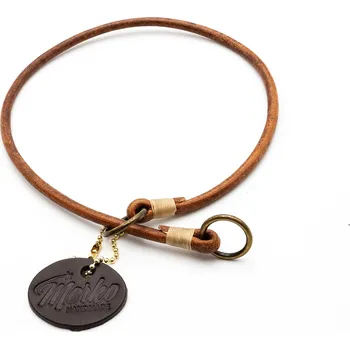 Obojek pro psa Morko Výstavní obojek – hnědá kulatá kůže 5 mm, kování staromosaz cm: 35(cm)