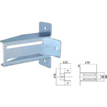 W468 - Držák pro kapsu a horní koncový doraz posuvné brány