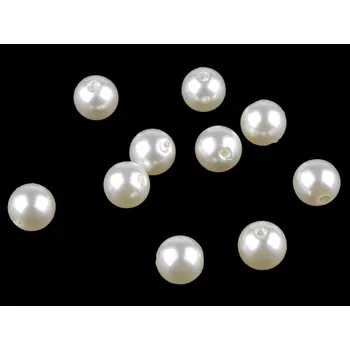 Korálek Plastové voskové korálky / perly Glance Ø10 mm Varianta: F61 vanilka, Balení: 20 g