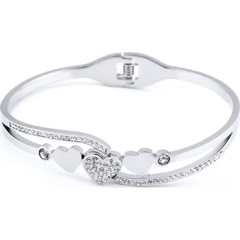 Náramek biju Náramek z chirurgické oceli se srdíčky a kamínky 1670