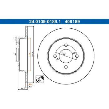 Brzdový kotouč Brzdový kotouč ATE 24.0109-0189.1
