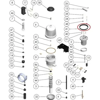 Náhradní díly k medikátoru mixrite, PVDF 2% - Těsnění 101 mm, č.41