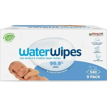 Vlhčený ubrousek 9x WATERWIPES 100% BIO odbouratelné ubrousky 60 ks