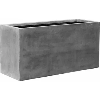 Květináč Pottery Pots Venkovní květináč obdélníkový Jumbo Jort XL, Grey (barva šedá), kolekce Natural, kompozit Fiberstone, d 150 cm x š 60 cm x v 75 cm, objem cca 675 l