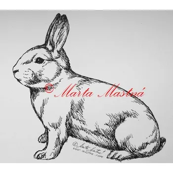 Samolepka králík - archiv c328 - Malá - přibližně jako pohlednice