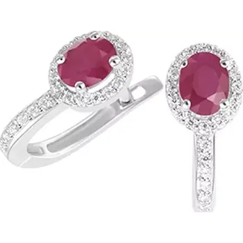 Náušnice Dámské náušnice přírodní diamant 0.480 ct rubíny GKW52432-B-RUB