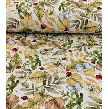 Španělsko Dekorační látka podzimní listy hnědá 1.399999976158142 m