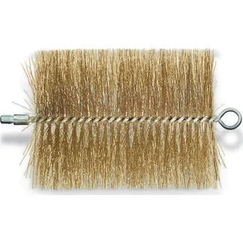 Drátěný kartáč Lessmann 507301 | Stěrač kotlových trubek s odděleným držákem průměr 130x240 / pomosazený ocelový drát