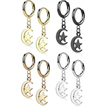 Náušnice Ocelové náušnice s Měsícem