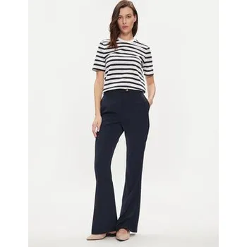 Dámské kalhoty Tommy Hilfiger Kalhoty z materiálu Gold Button WW0WW42455 Tmavomodrá Flare Fit 36