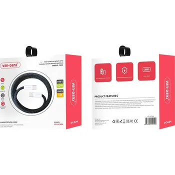 Datový kabel Rychlonabíjecí datový magnetický USB C na USB C kabel Fialová