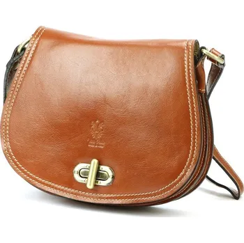 Kabelka Hnědá středně velká kožená crossbody kabelka Florence no. 873