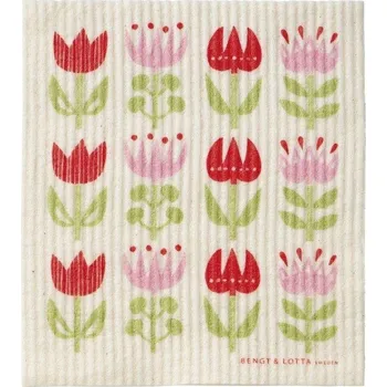 Utěrka Celulózová utěrka Tulip red 17x20 cm, Klippan Švédsko