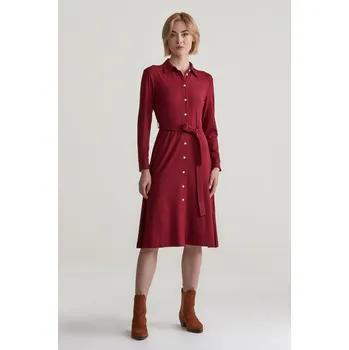 Dámské šaty ŠATY GANT SLIM JERSEY SHIRT DRESS PLUMPED RED
