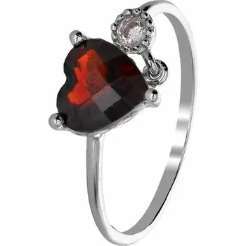 Prsten Zlaton Prsten bílé zlato s almandinem ve tvaru srdce vel. 53 1.5g 000170705248