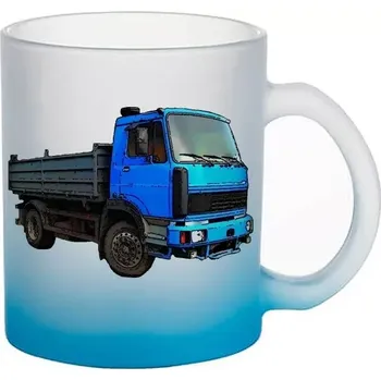 LIAZ FZ skleněný hrnek nákladní auto (hrneček s tahačem matné sklo TRUCK)