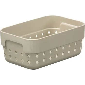 Úložný box košík SEOUL S-organ., 12x8x5cm-sv.béžový, plast