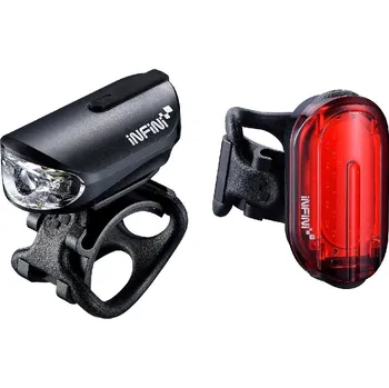 Cyklosvítilna sada blikaček INFINI Olley před + zad. dob.přes US